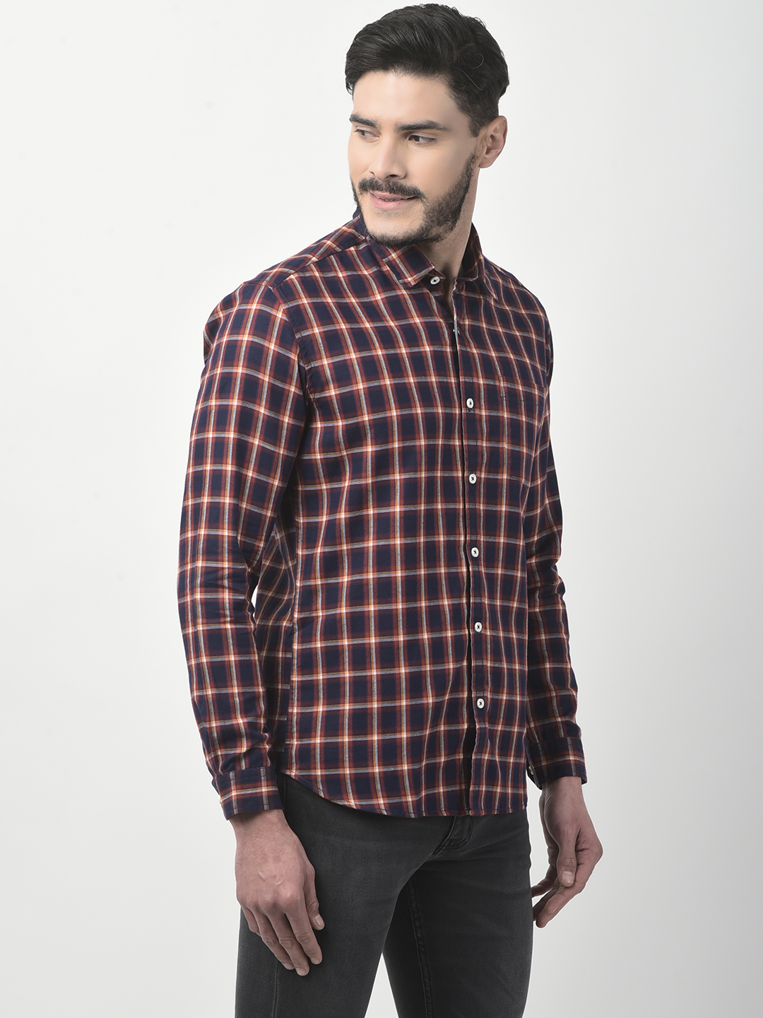 Numero Uno Men Checkered Maroon Shirt